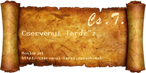 Cservenyi Teréz névjegykártya